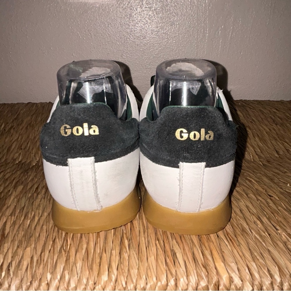 Gola White Quilted anthologie Trainers with Black Stripes and Gum Sole - Picture 4 of 10